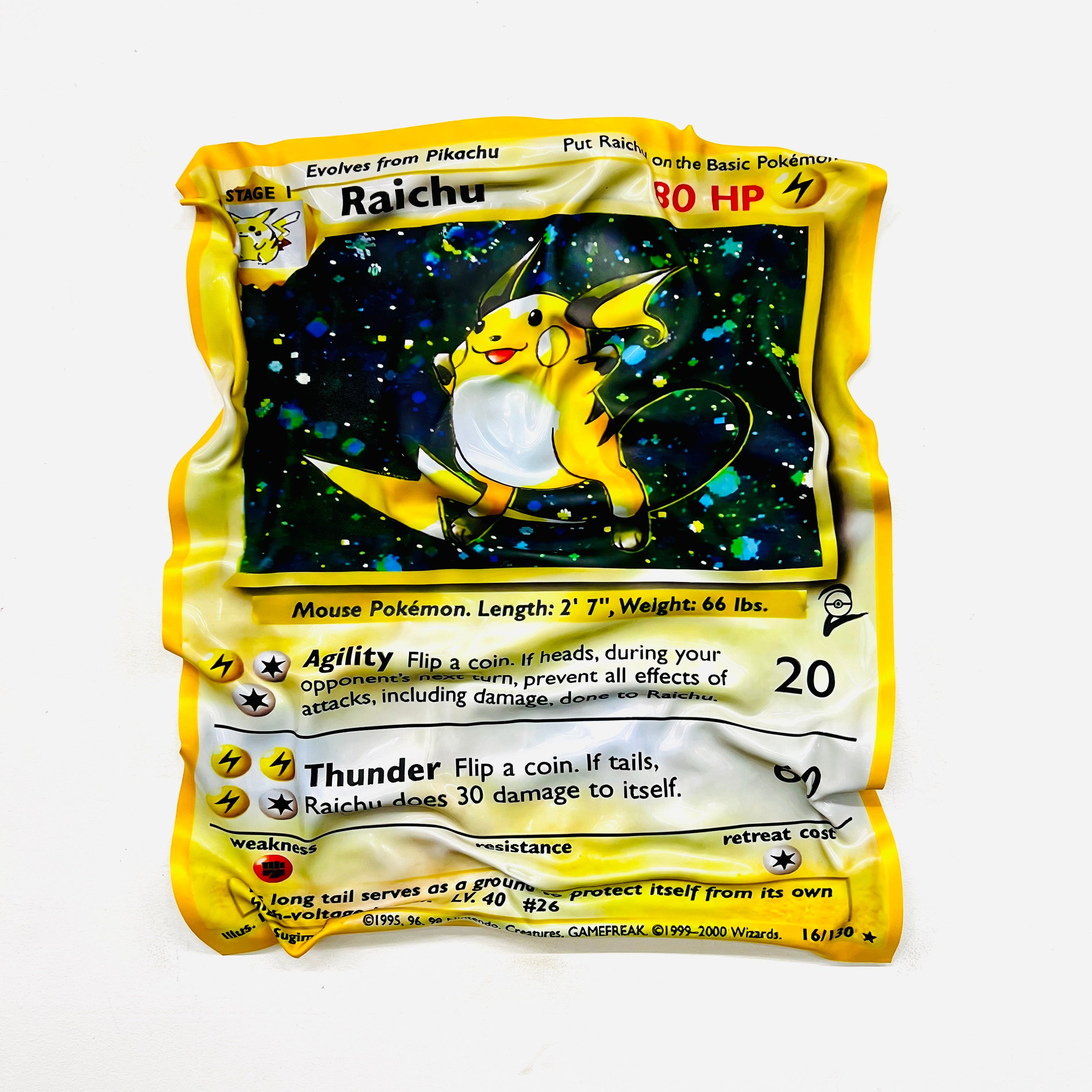 Tableau froissé - Carte Pokémon Raichu