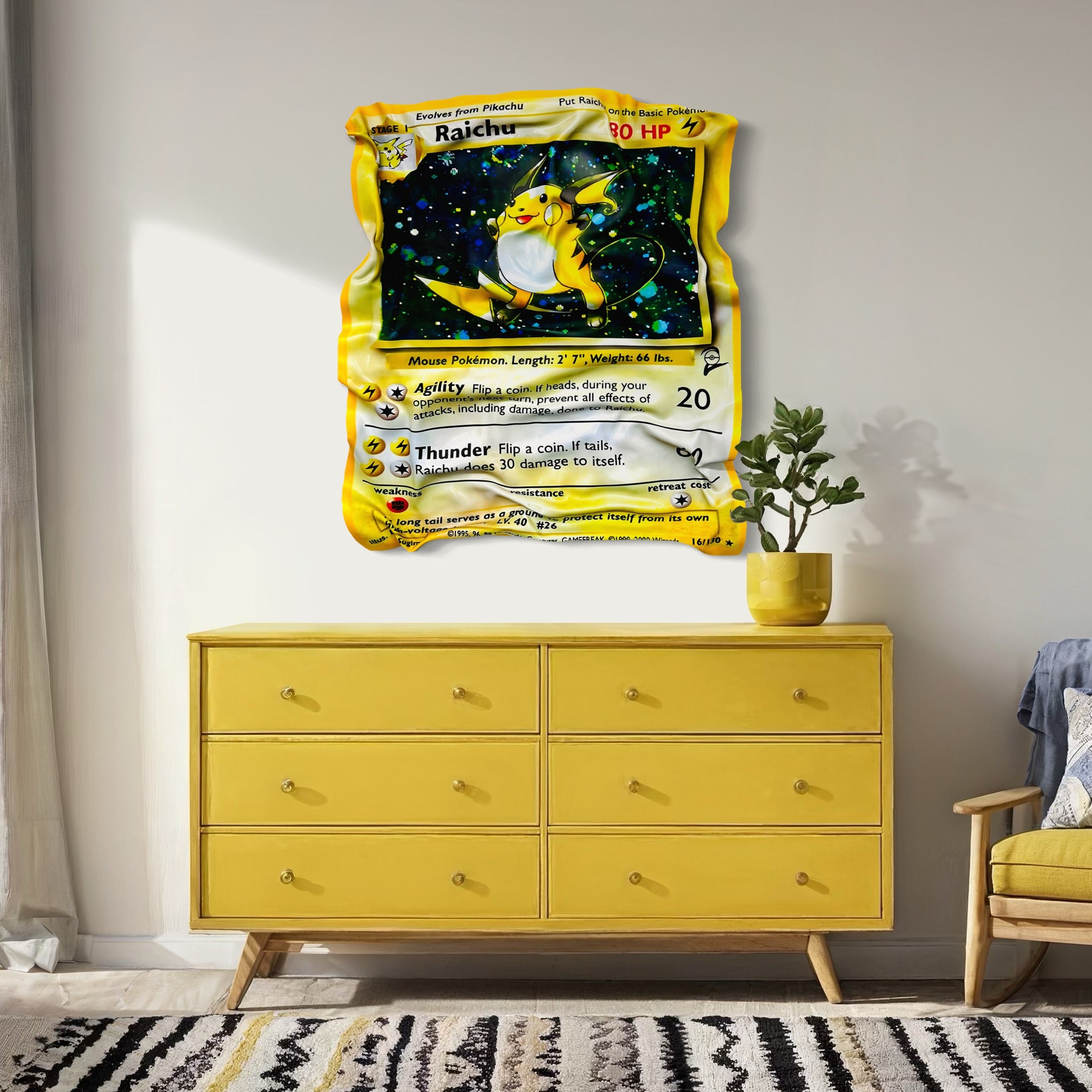Tableau froissé - Carte Pokémon Raichu