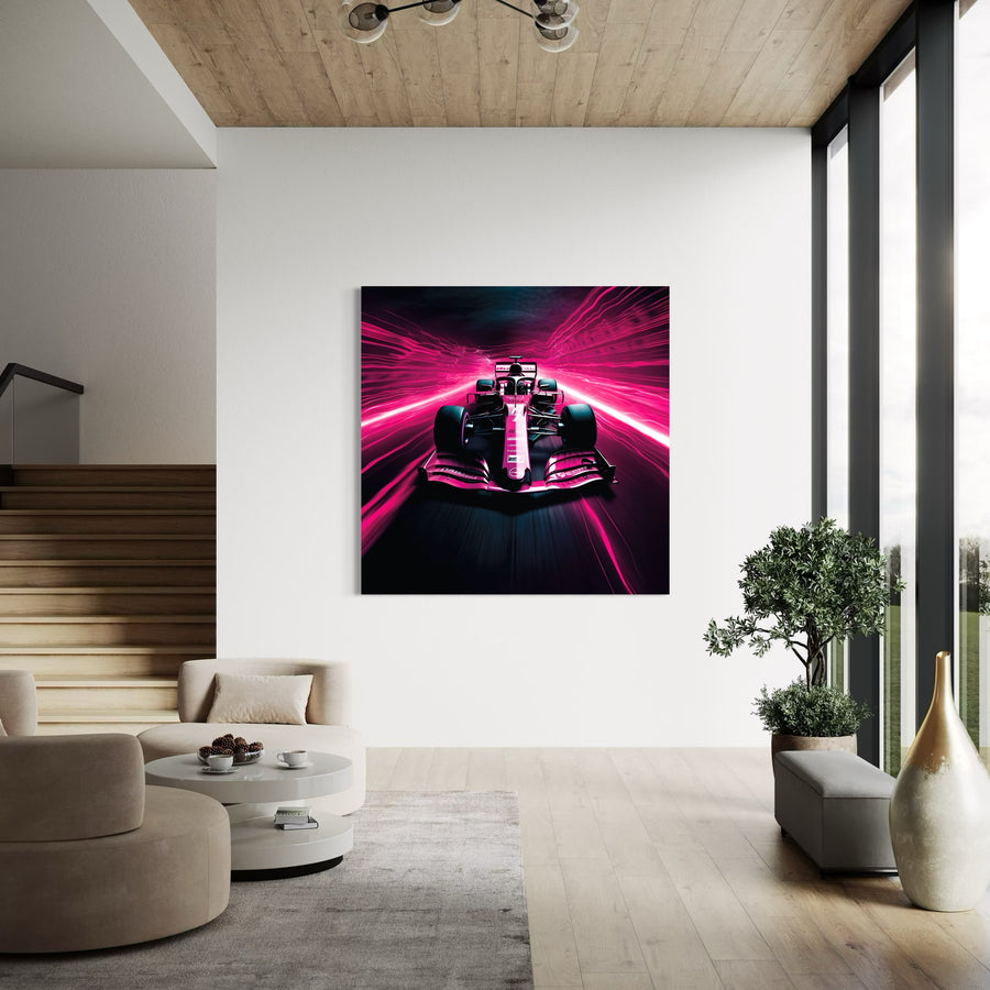 Tableau Formule 1 Lignes Roses - Déco Murale Moderne