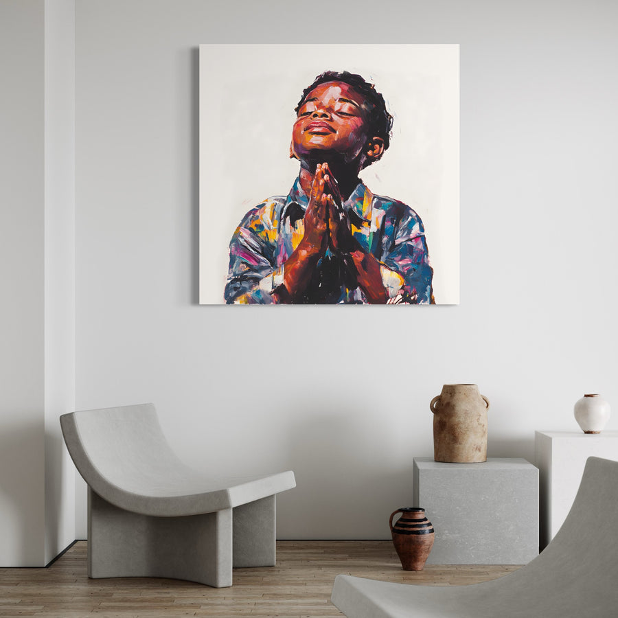 Tableau Chrétien Enfant Prière - Decorazione murale di design