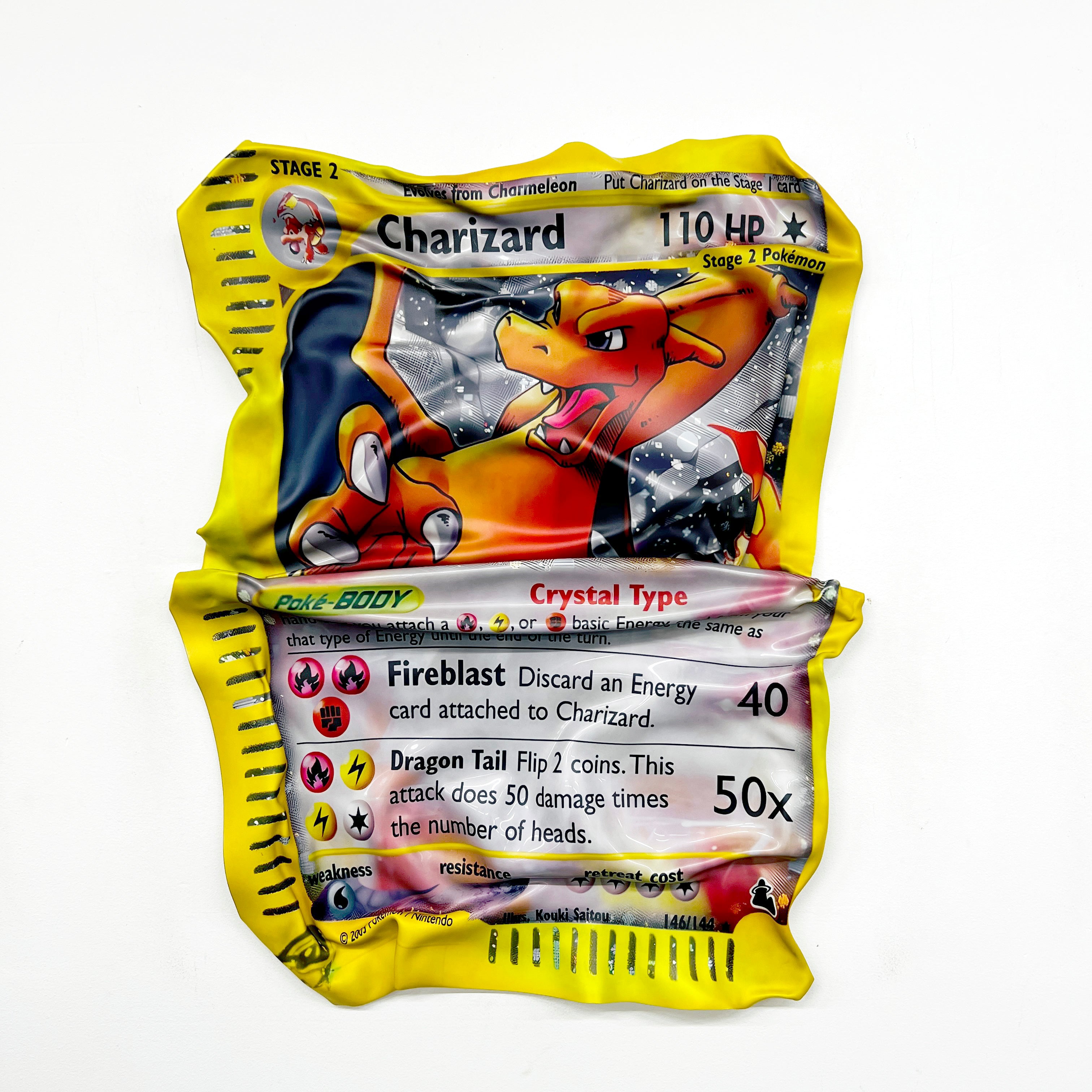 Tableau froissé - Carte Pokémon Charizard