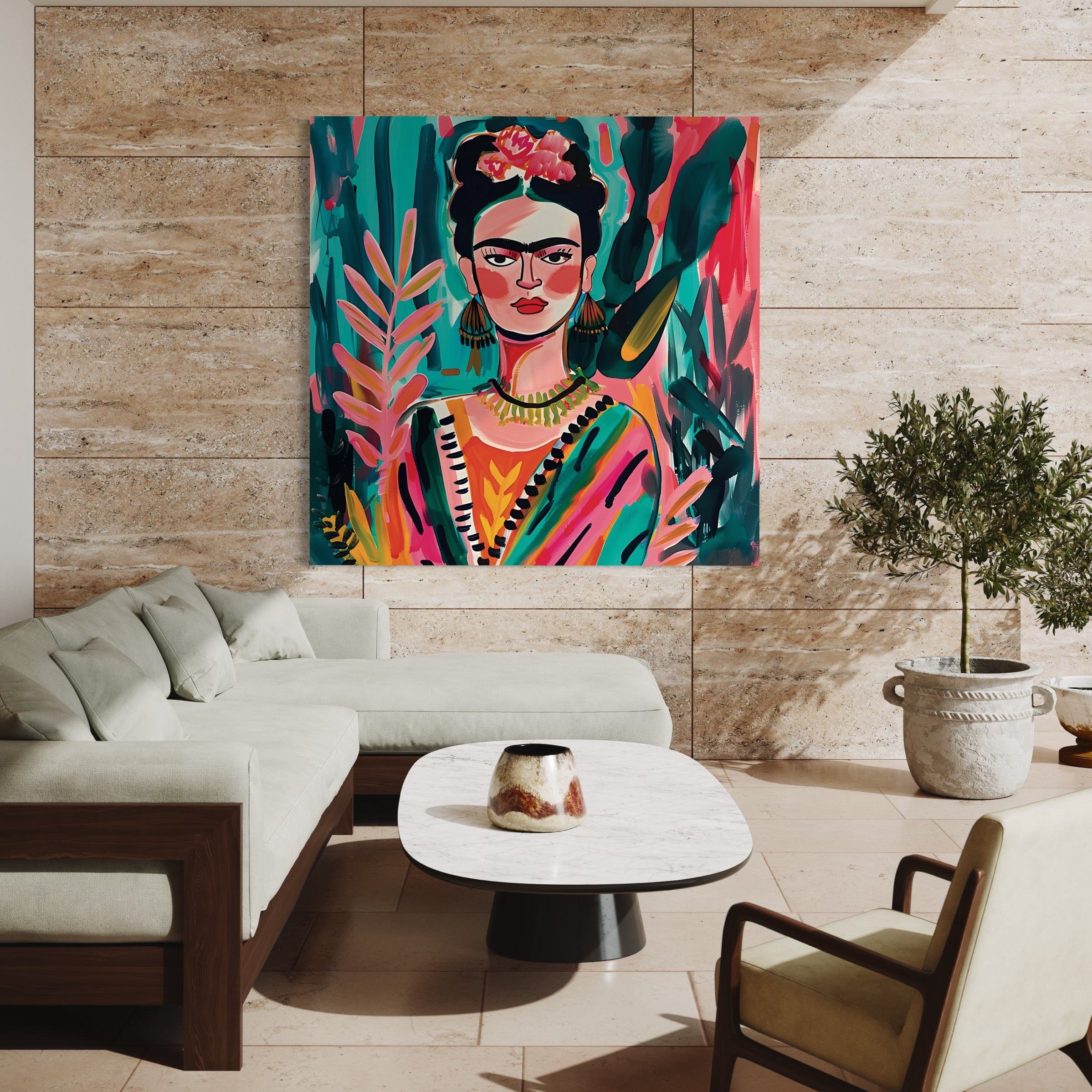 Tableau Graphique Frida Kahlo - Art Mural Moderne - Fabulartz.fr 