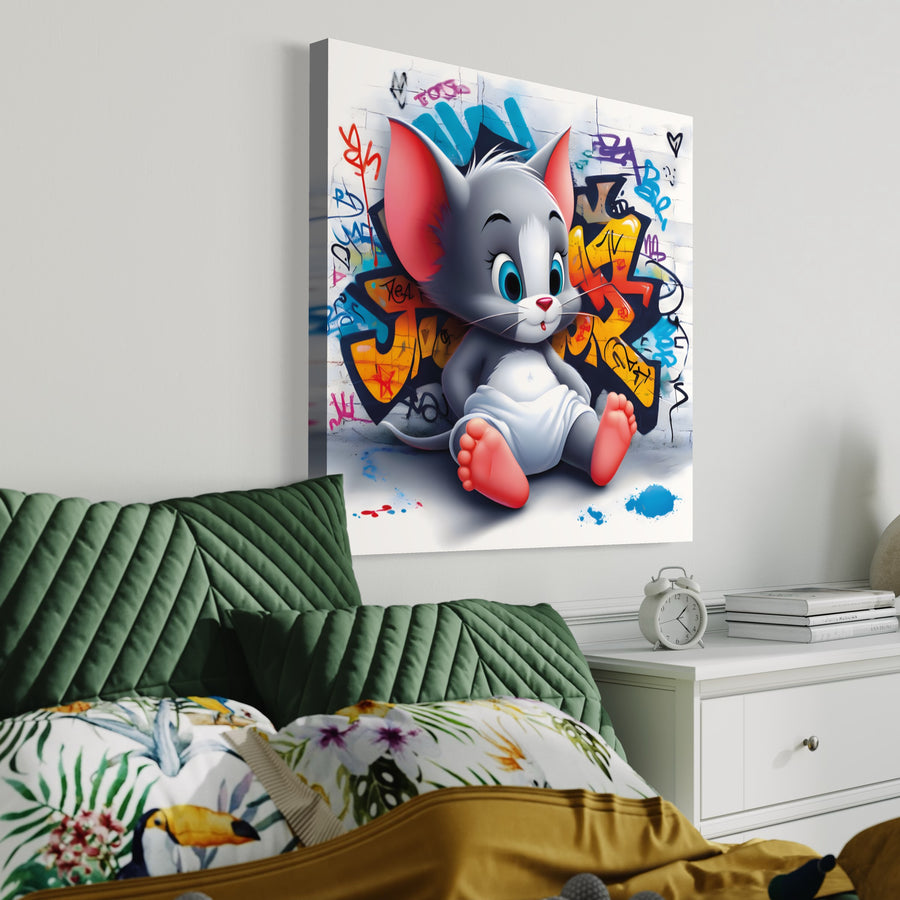 Tableau Enfant Souris Graffiti - Décoration Murale Design