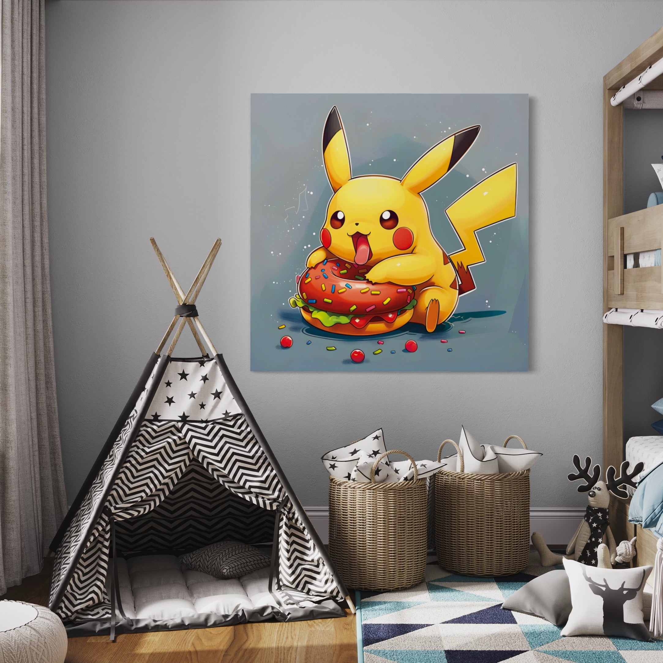 Tableau Pokémon - Pikachu et le donut - Fabulartz.fr 