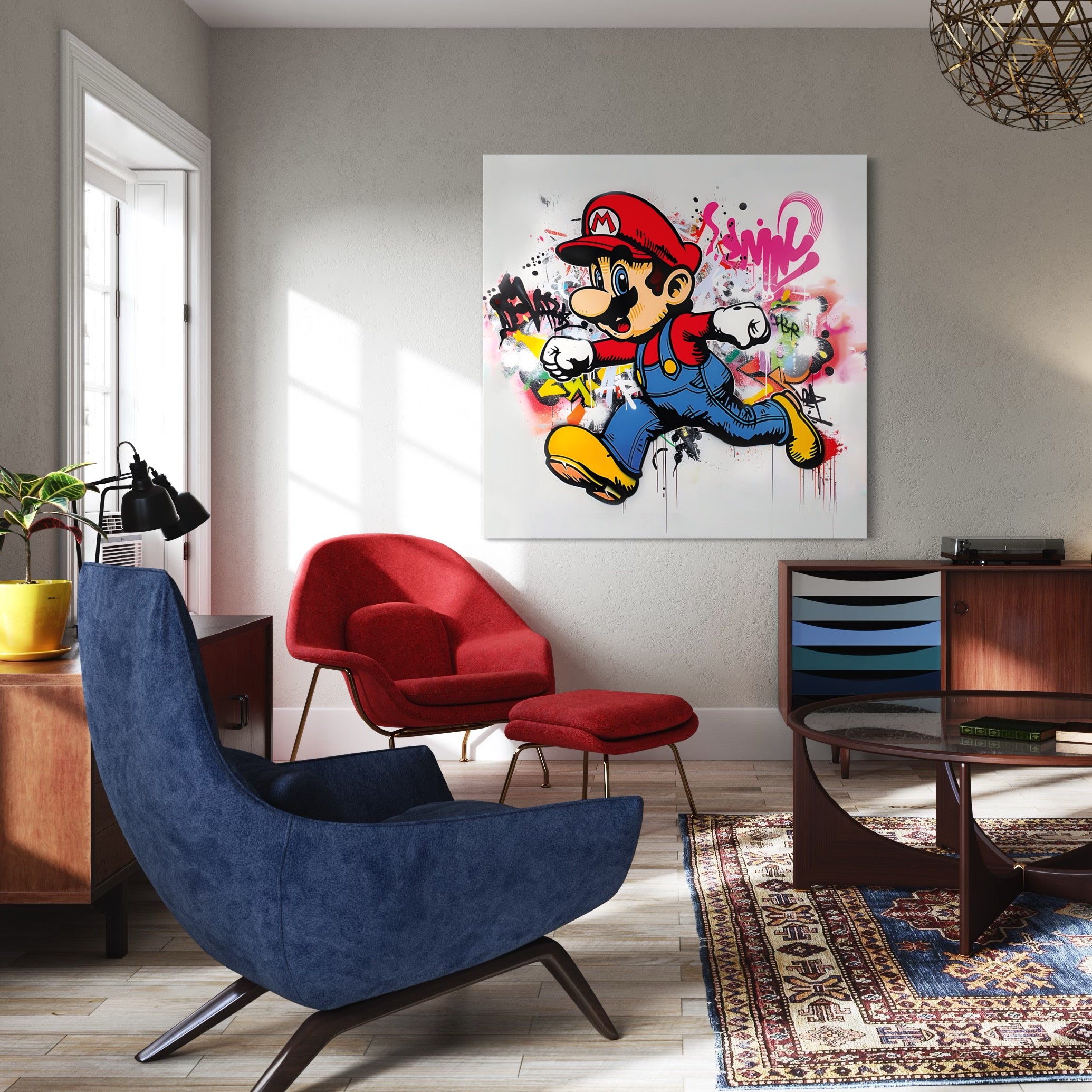 Tableau Mario en Action - Cadre Déco Mural - Fabulartz.fr 