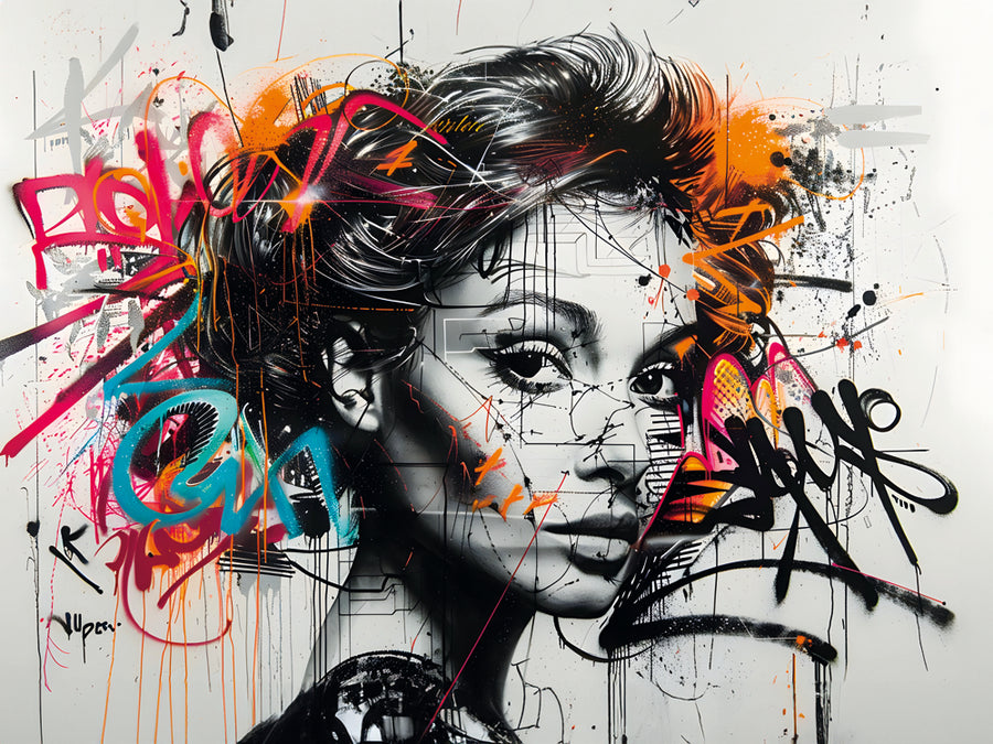Tableau Street Art Femme Sophistiquée - Cadre Décoratif Contemporain