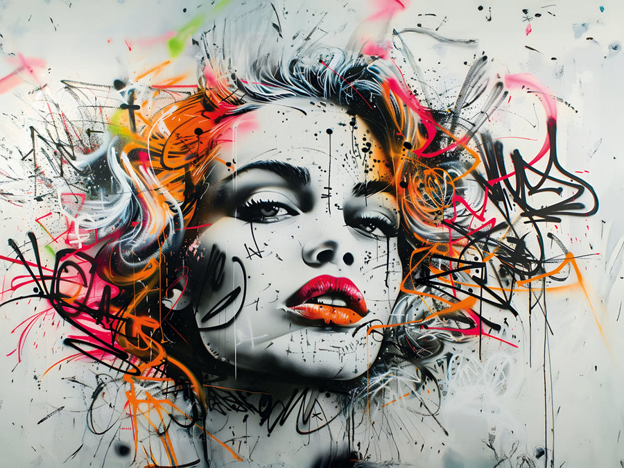 Tableau Street Art Femme Élégante - Décoration Murale Contemporaine