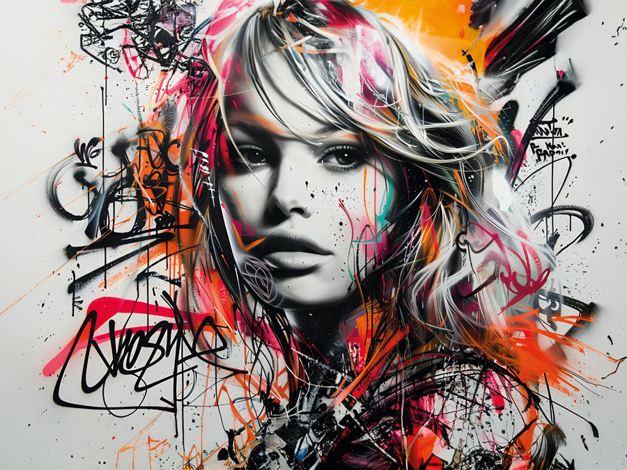 Painting Street Art Elegant Woman - Contemporary wall decor