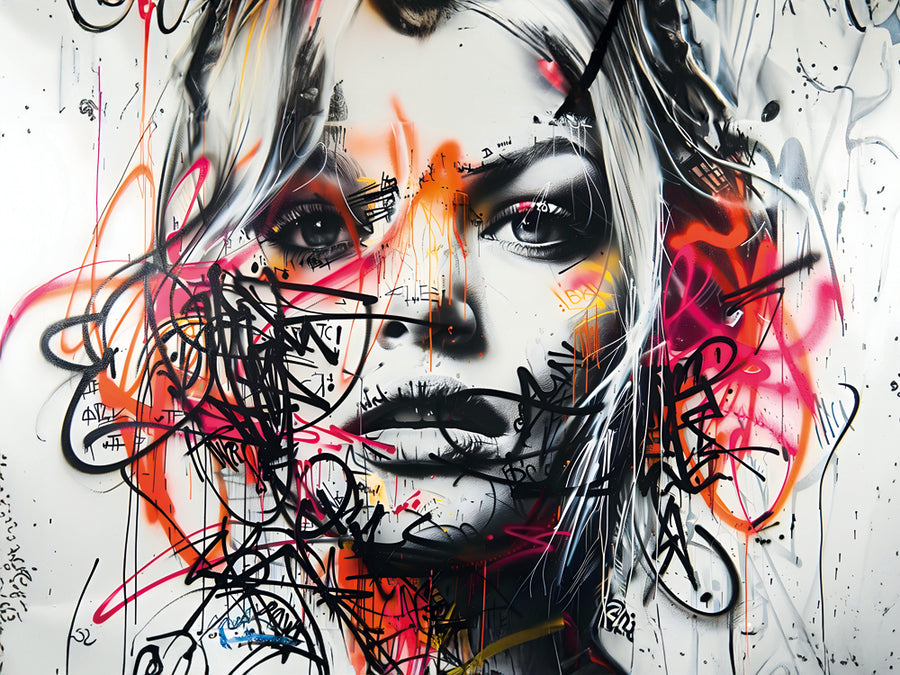 Painting Street Art Modern Woman - Energetic Wall Decoration