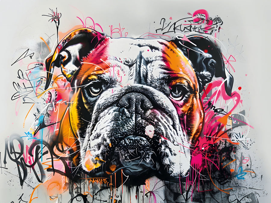 Tableau Street Art Bulldog - Décoration Murale Dynamique