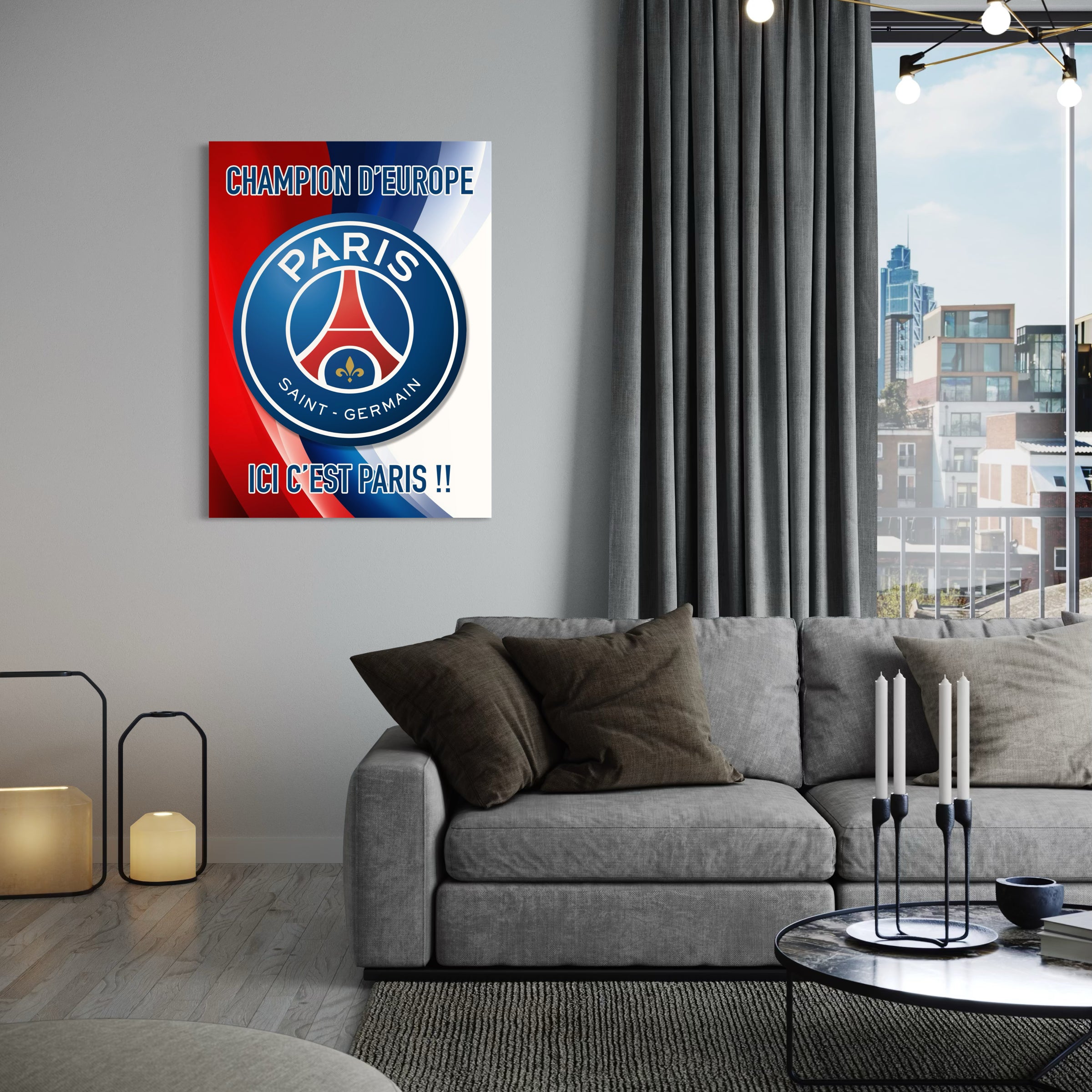 Tableau Paris "PSG" - Champion d'Europe