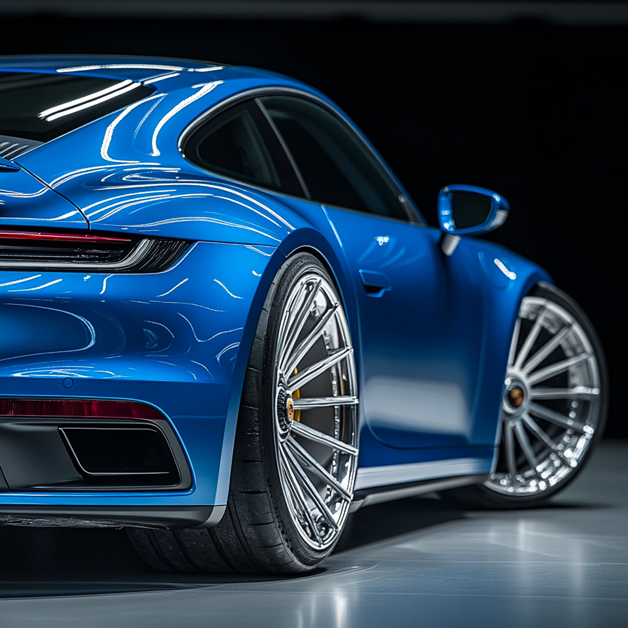 Tableau Porsche Bleue Reflets – Décoration Murale Design - Fabulartz.fr 