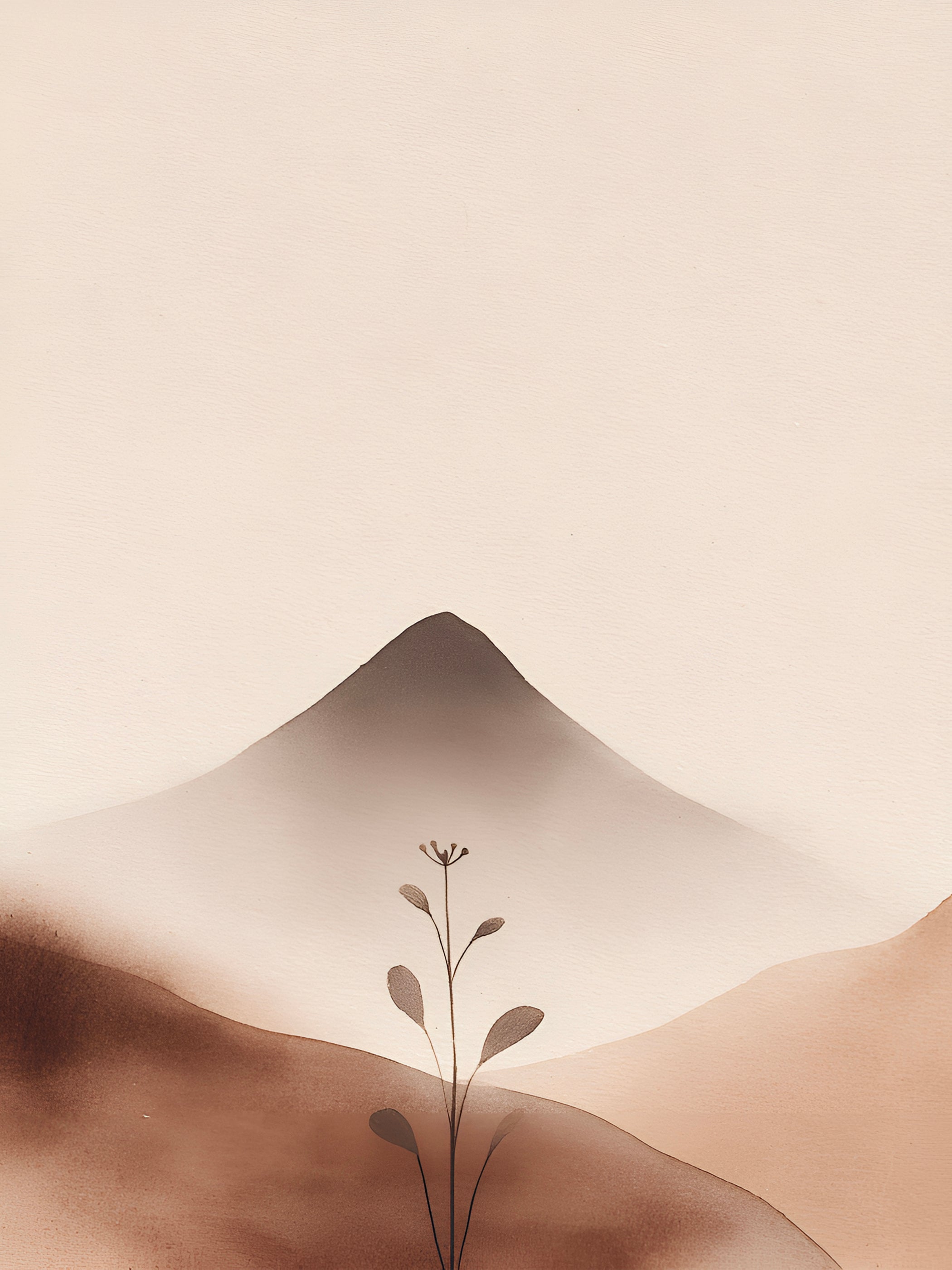 Tableau Japandi Montagne Brume – Horizon Minimaliste