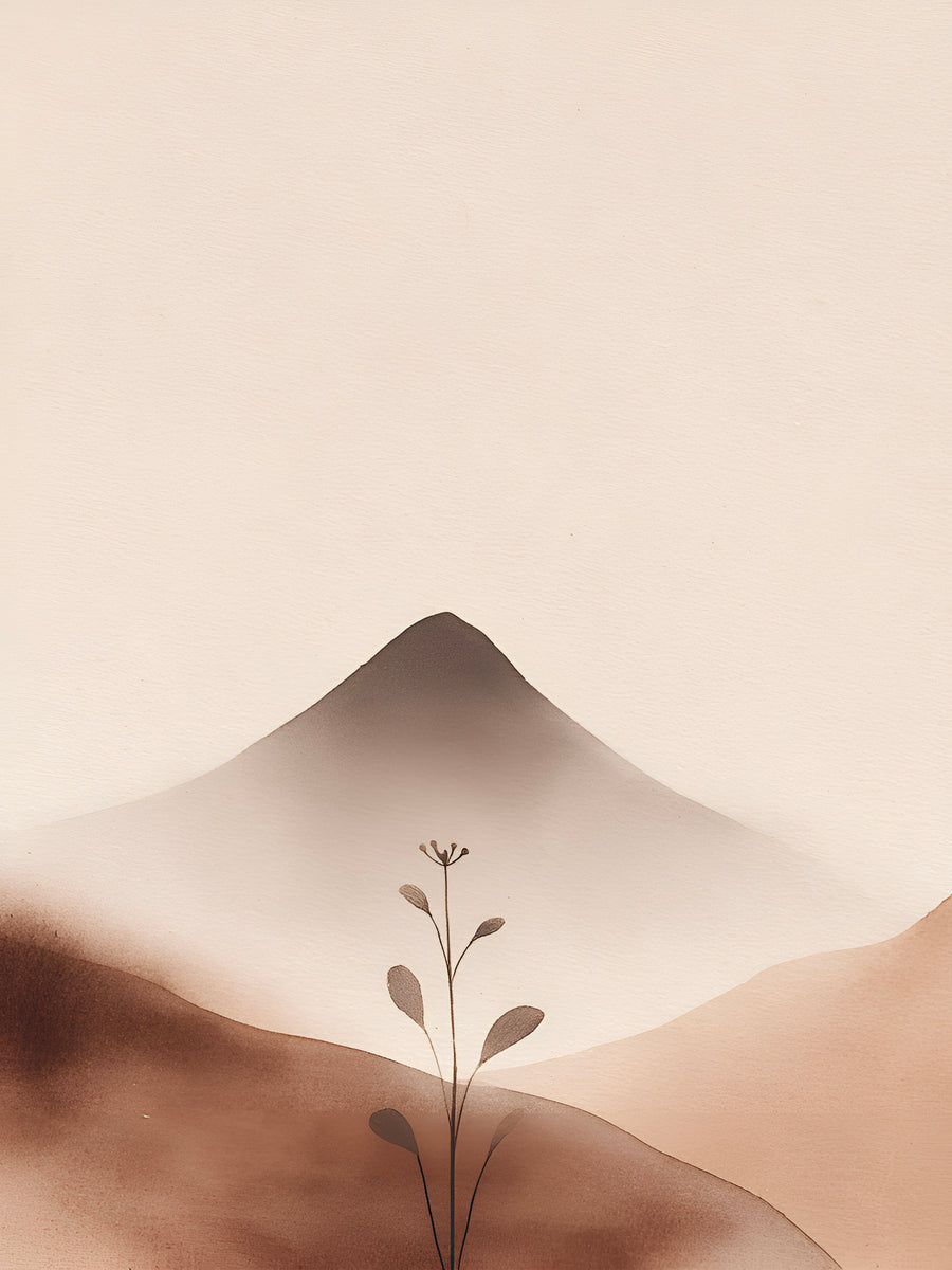 Japandi Misty Mountain Wall Art – Minimalist Horizon