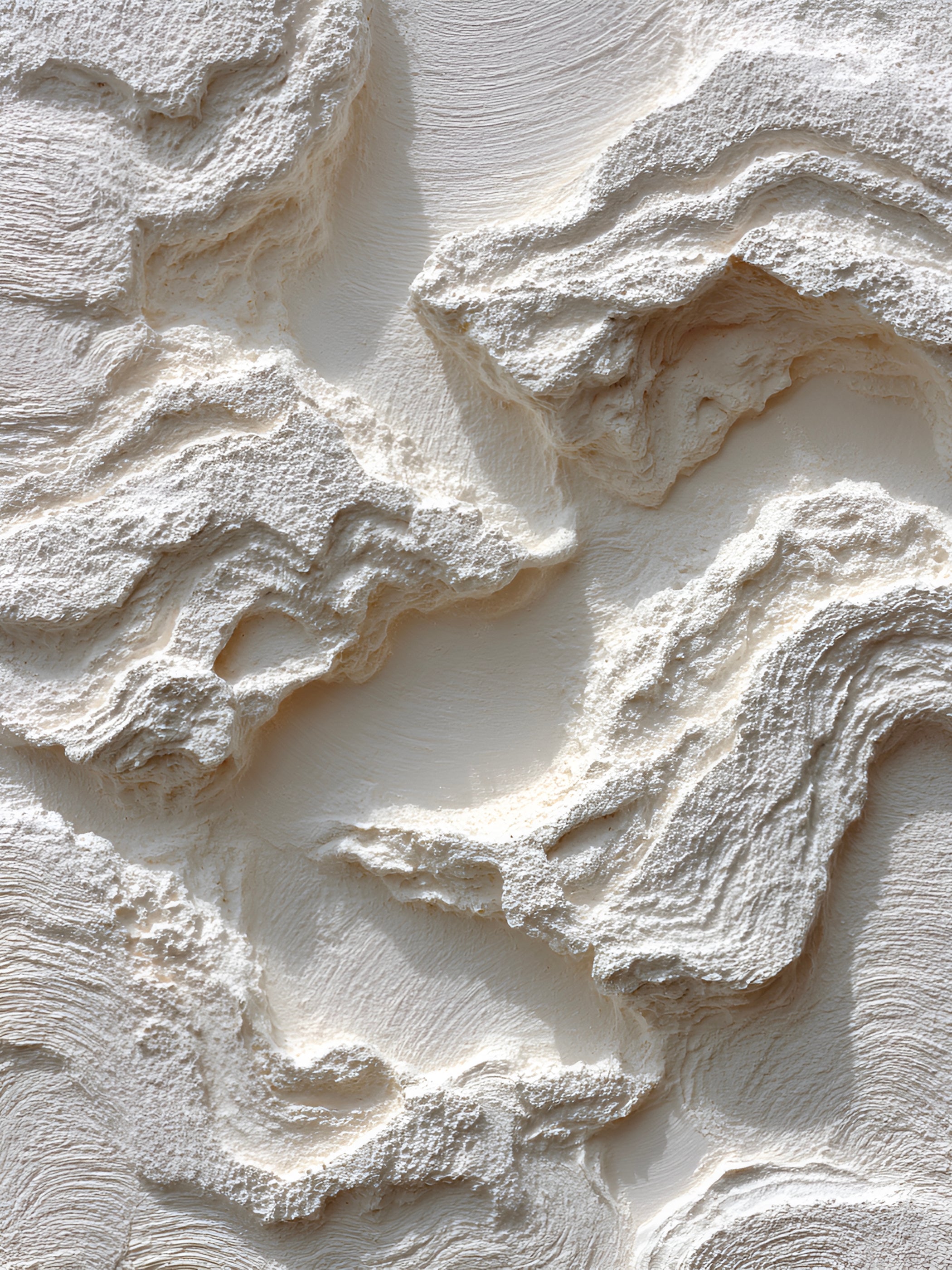Tableau Japandi Texture Blanche – Relief Organique Minimaliste