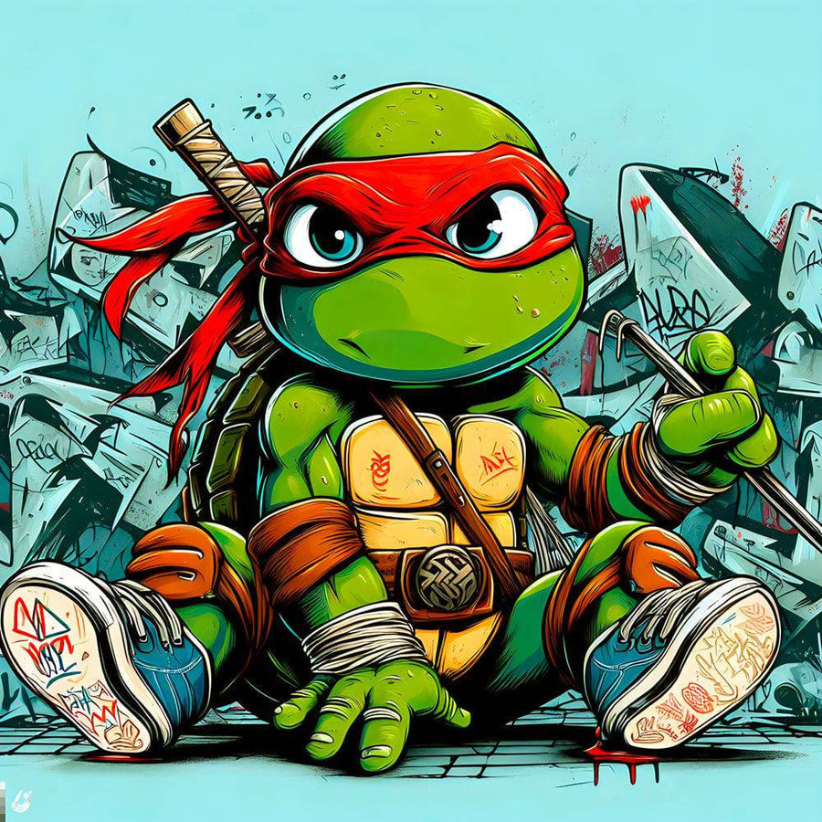 Tableau Enfant Baby Tortue Ninja - Décoration Murale Dynamique