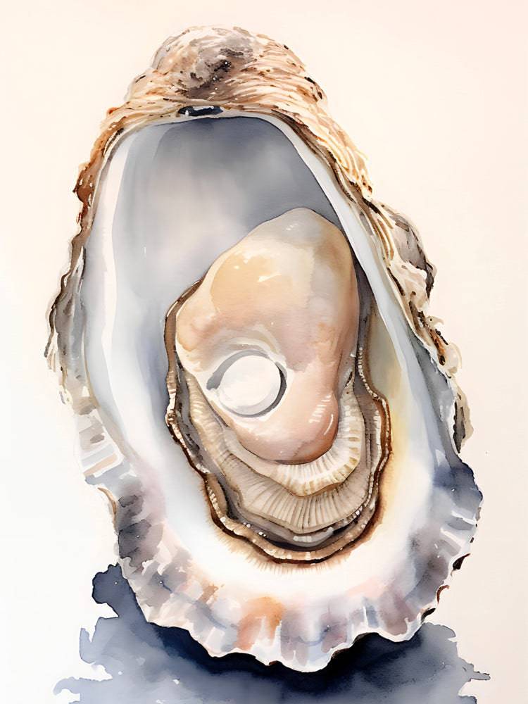 Tableau Cuisine "Huître Solitaire" - Cadre Déco Mural Élégant