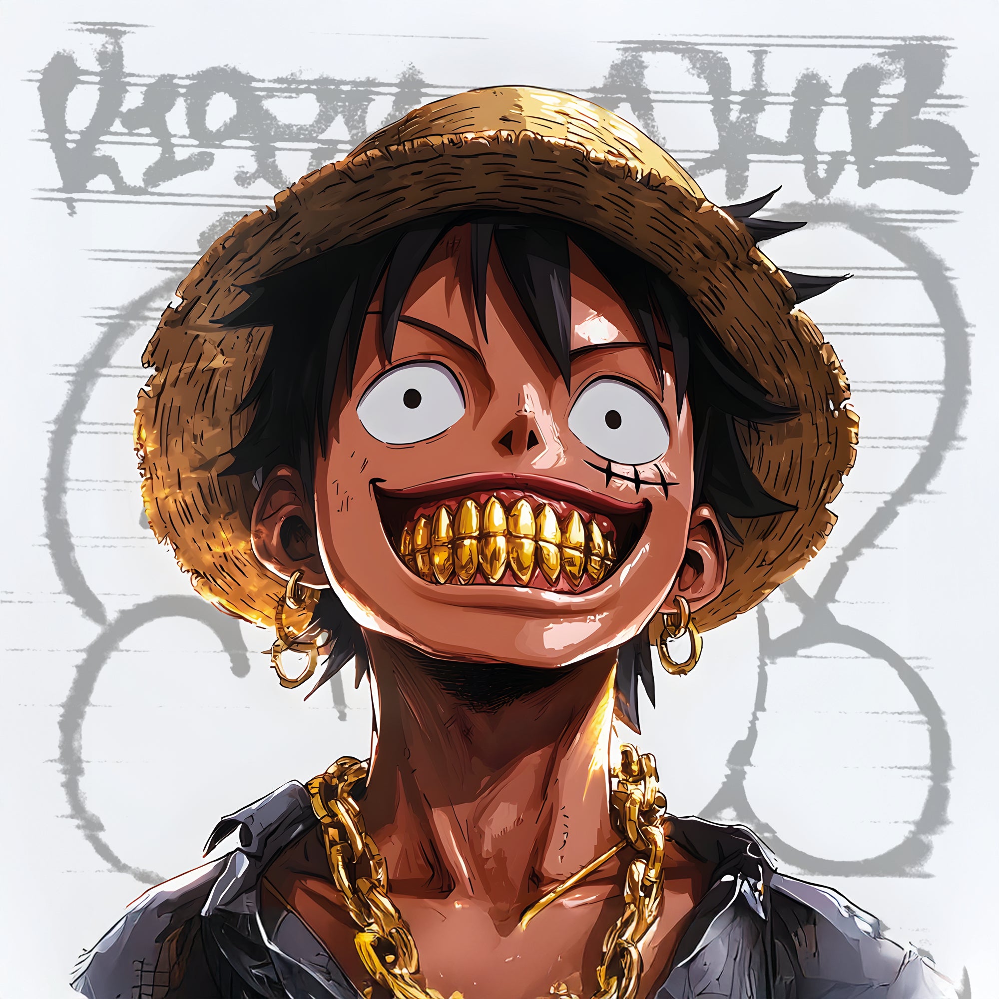 Tableau One Piece Luffy Bling - Cadre Mural Moderne - Fabulartz.fr 