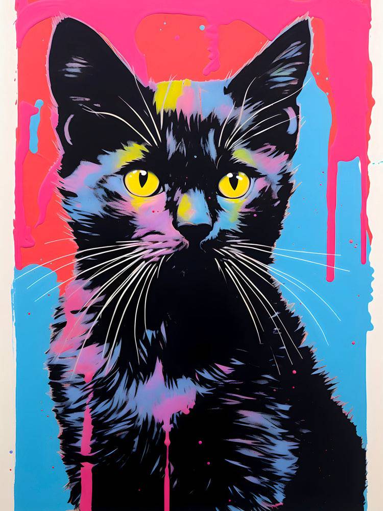 Tableau Pop Art Chat - Décoration Murale Design | Cadre Déco