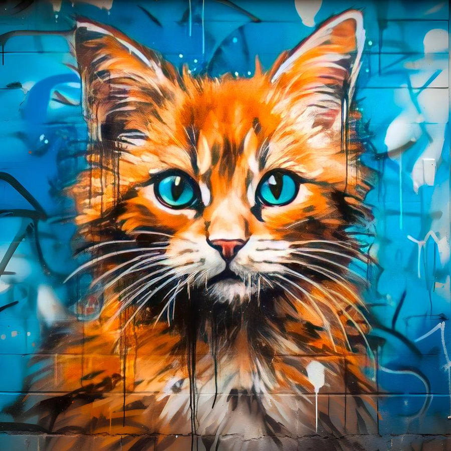 Tableau Pop Art Chat Blue Eyes - Décoration Murale Design