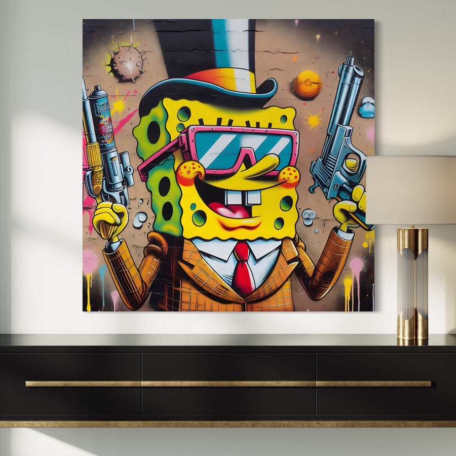 Tableau Pop Art Bob l'Éponge - Décoration Murale Design