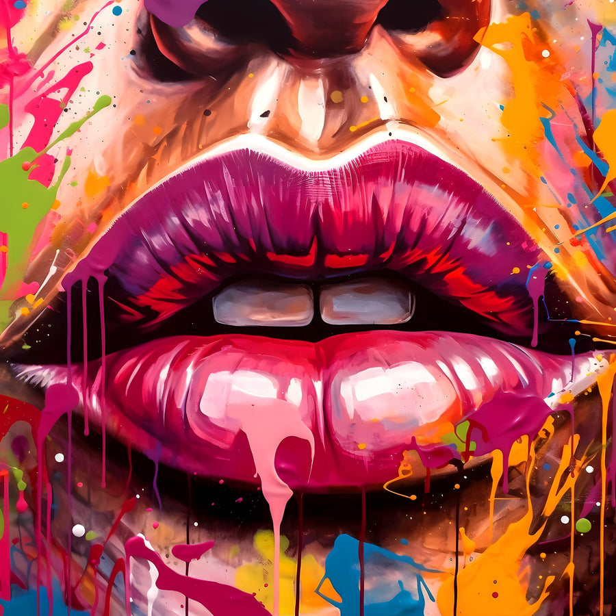 Pop Art Pittura con la bocca - Déco Murale Moderne