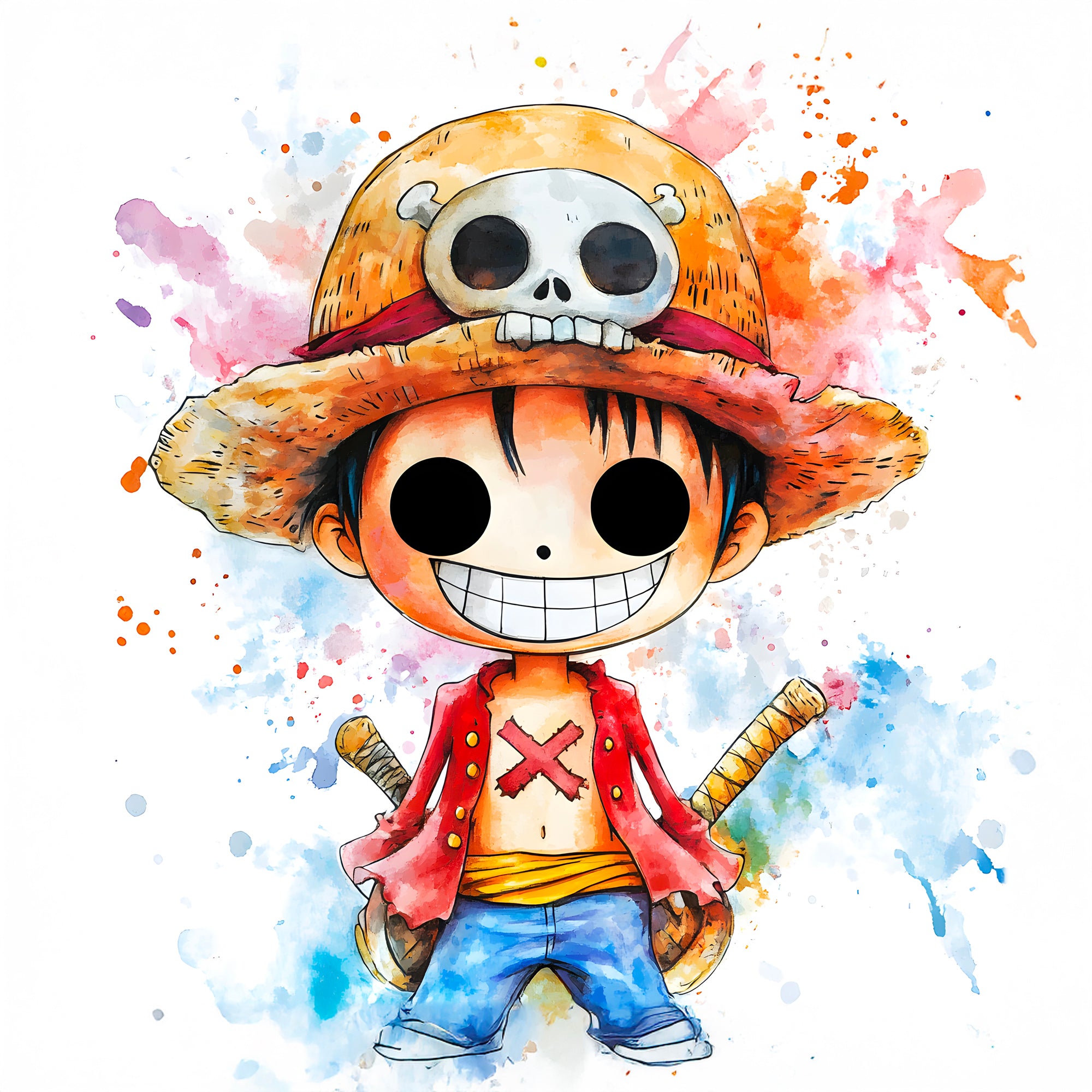 Tableau One Piece Luffy Chibi - Décoration Murale Moderne - Fabulartz.fr 