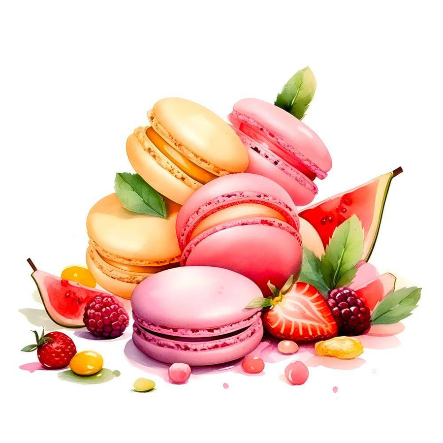 Tableau Cuisine "Macarons et Fruits" - Cadre Déco Gourmand et Coloré