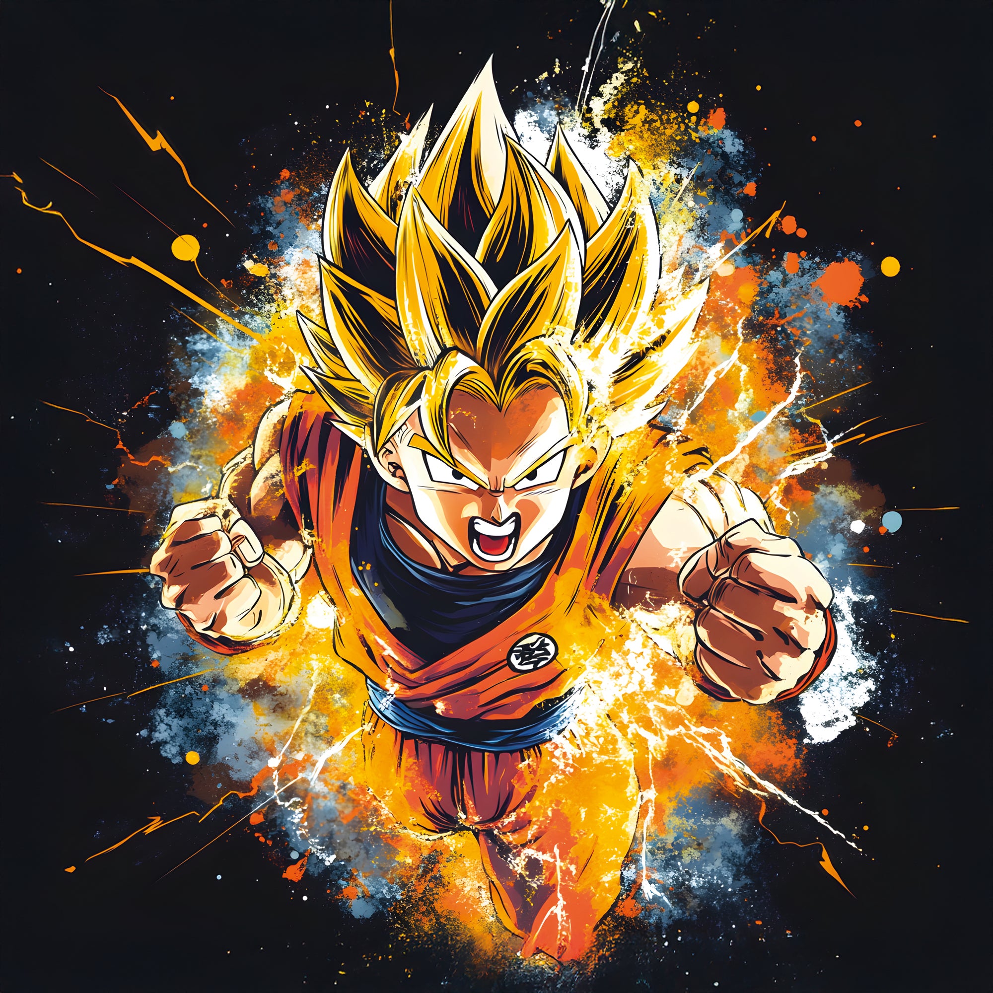 Tableau Dragon Ball Z Super Saiyan Charge - Déco Murale Moderne - Fabulartz.fr 