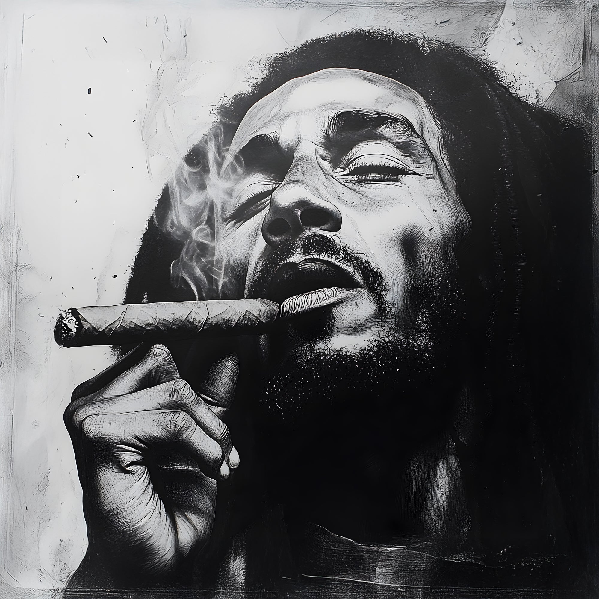 Tableau Bob Marley Noir et Blanc - Cadre Mural Moderne - Fabulartz.fr 