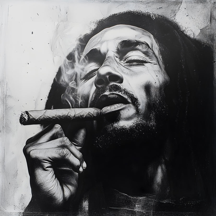 Quadro di Bob Marley in bianco e nero - Cornice da parete moderna