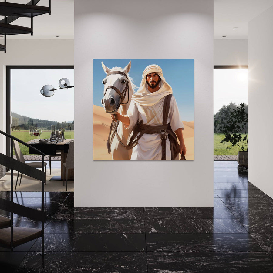 Tableau Oriental Compagnons du Désert - Décoration Murale Authentique