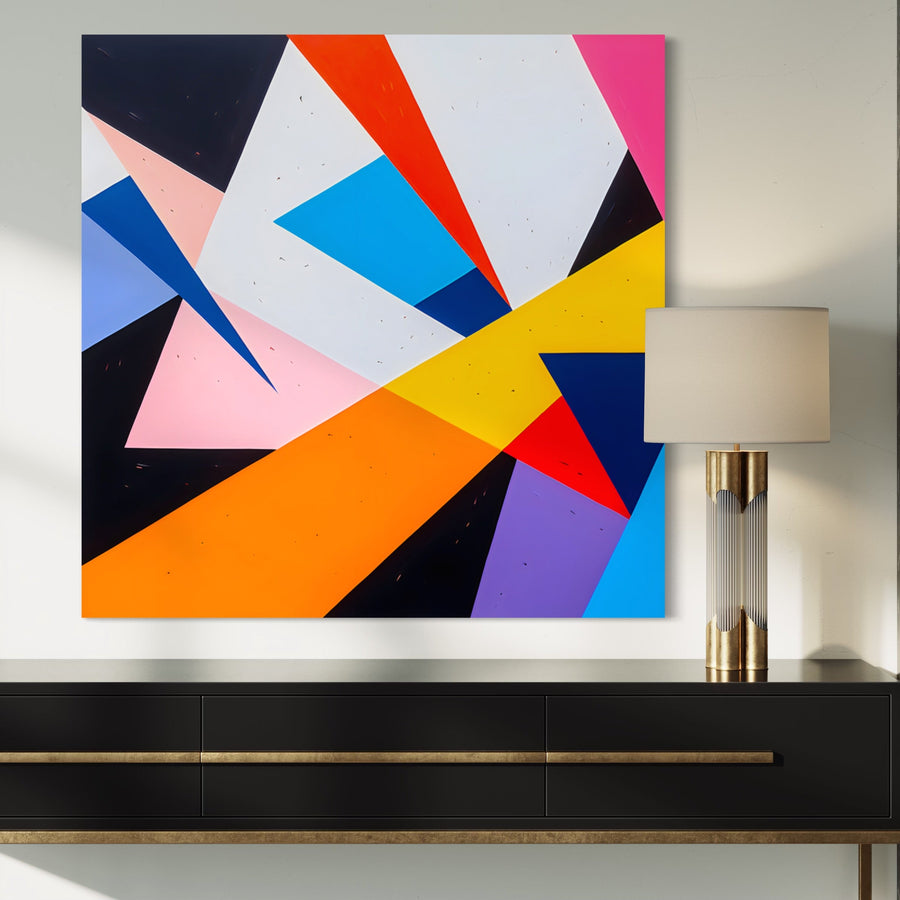Tableau Abstrait Moderne Mural Décoratif - Cosmos Géométrique