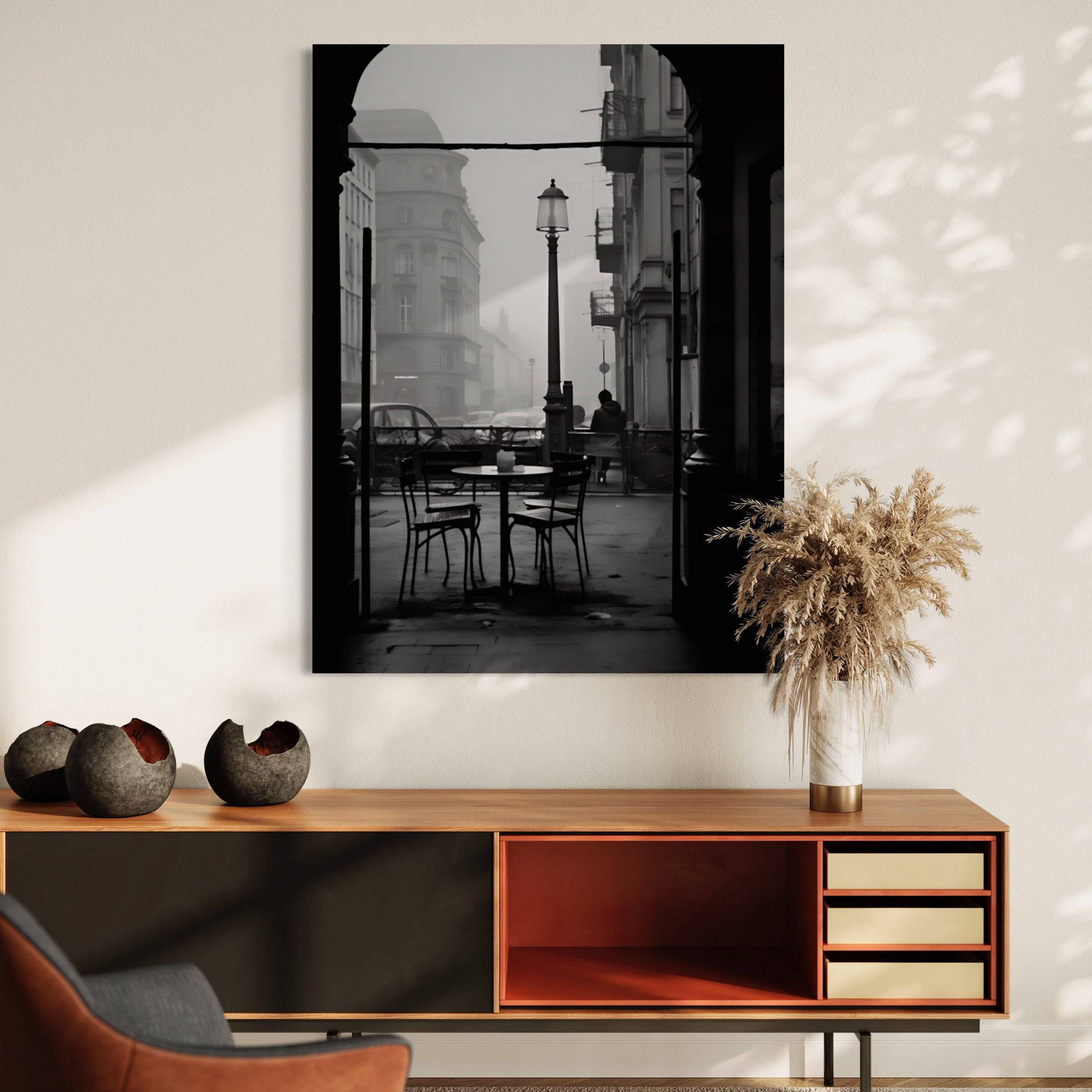 Courtyard Serenity - Tableau Brume Urbaine - Fabulartz.fr 