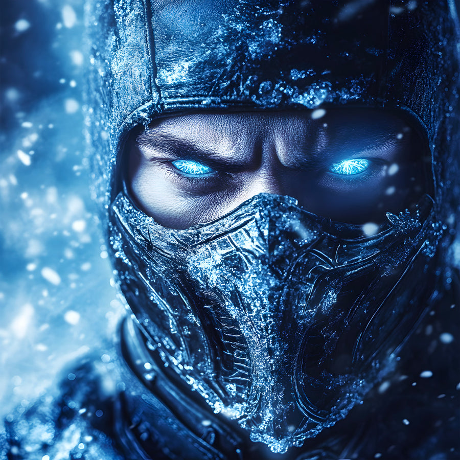 Tableau Mortal Kombat Sub-Zero Regard Glacé - Déco Murale