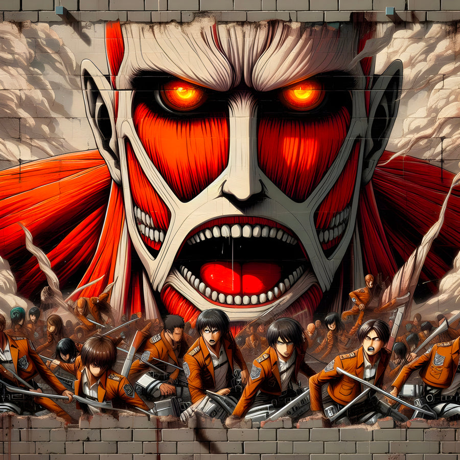 Tableau Attaque Des Titans Regard Enflammé - Décoration Murale Design