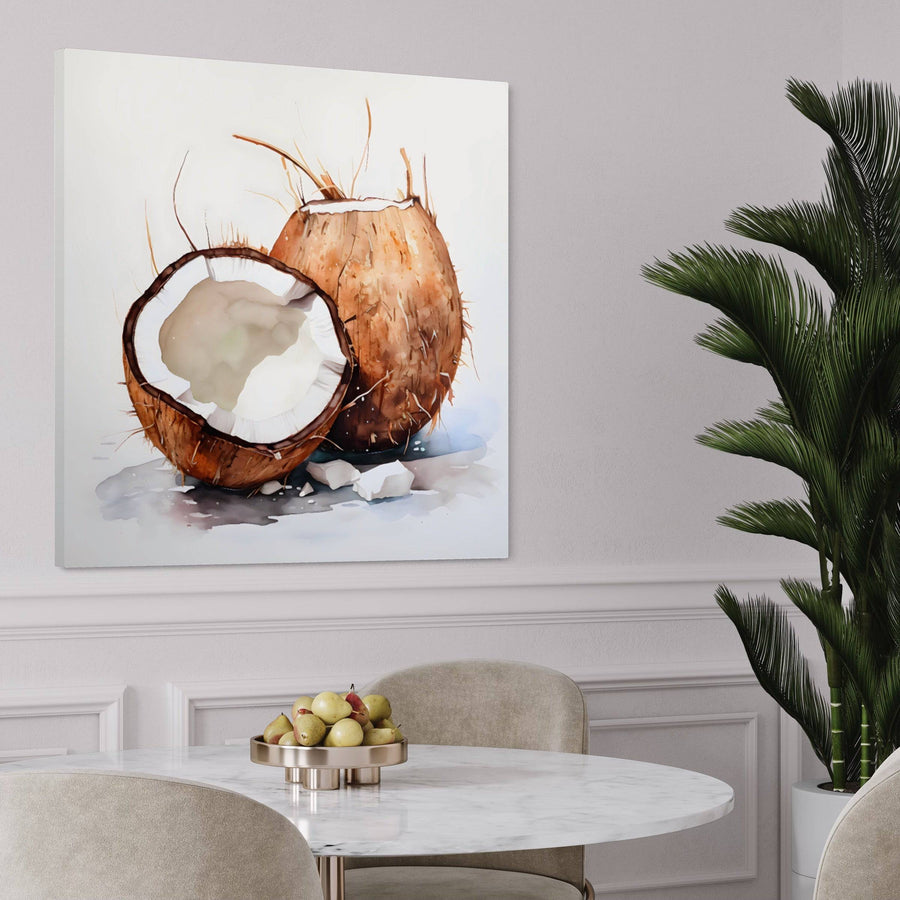 Tableau Cuisine "Douceur de Coco" - Décoration Murale Naturelle