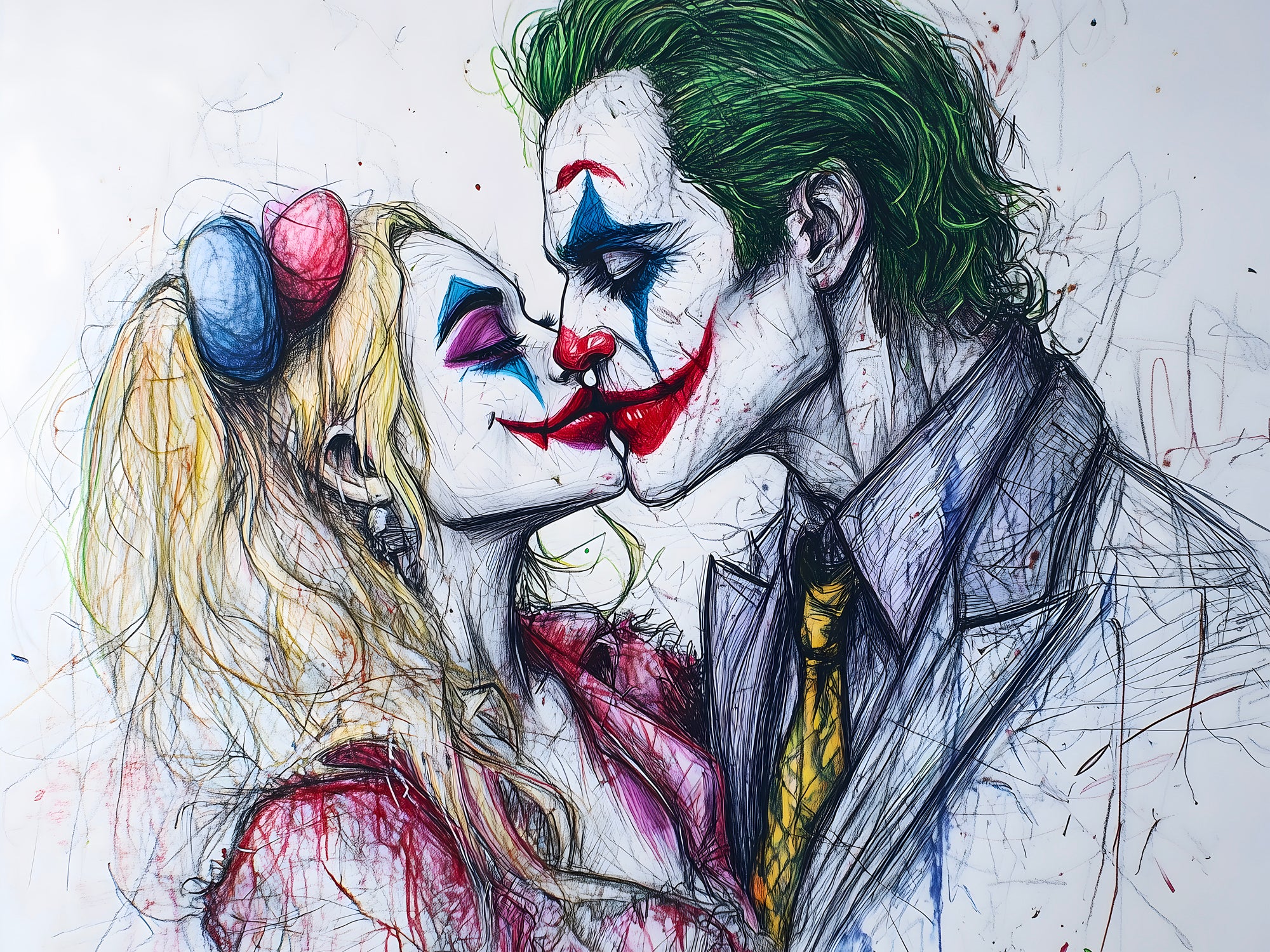 Tableau Harley Quinn Baiser du Chaos – Décoration Murale Moderne - Fabulartz.fr 