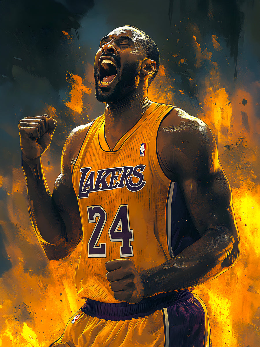 Tableau NBA Kobe Bryant Flamme – Décoration Murale Design