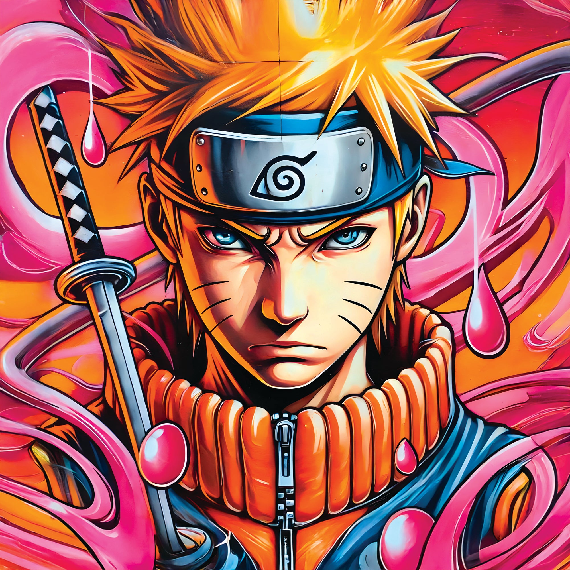 Pittura Naruto Uzumaki Intense - Cornice da parete di design