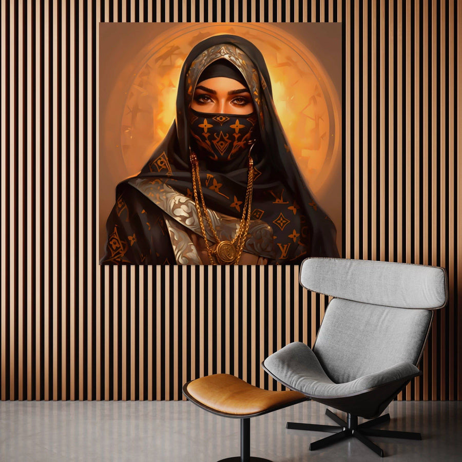 Tableau Oriental Princesse Arabe Voilée - Décoration Murale Élégante