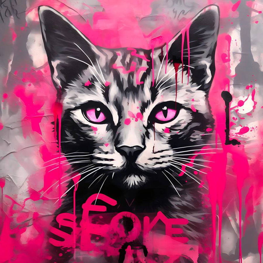 Tableau Pop Art Chat - Flair for the Dramatic - Décoration Murale Originale