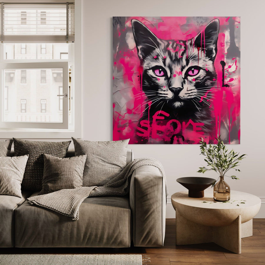 Tableau Pop Art Chat - Flair for the Dramatic - Décoration Murale Originale