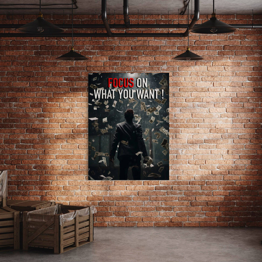 Tableau Motivation "Focus On What You Want" - Décoration Murale Inspirante