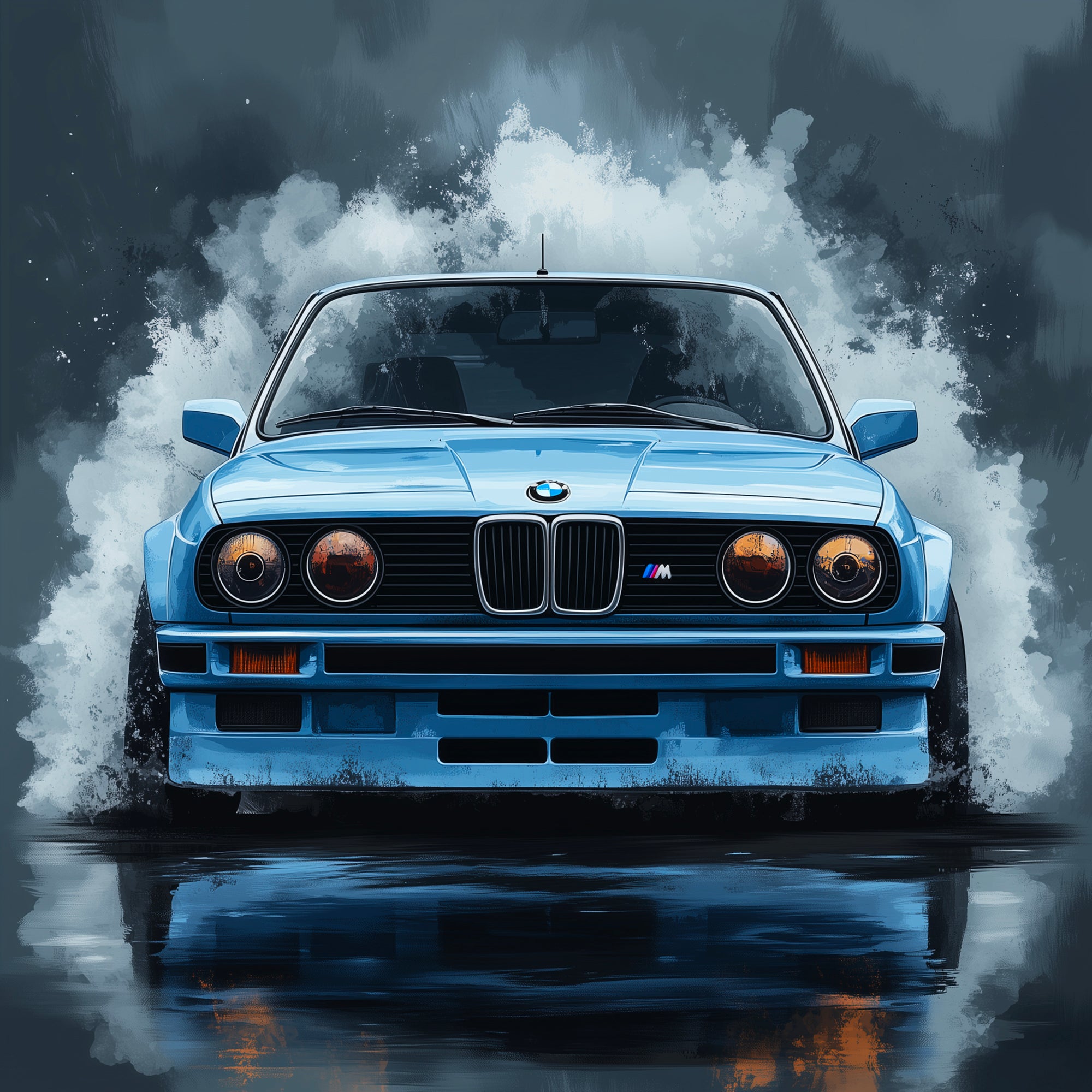 Tableau BMW Bleu Action - Déco Murale Moderne - Fabulartz.fr 