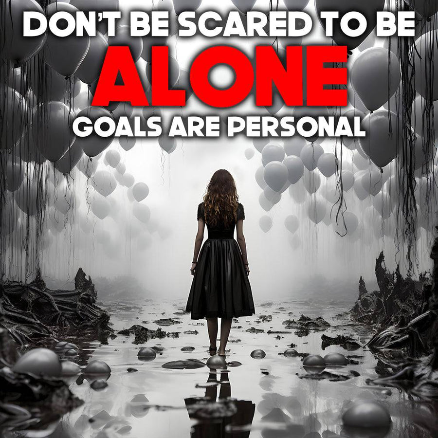 Lavagna motivazionale "Don't Be Scared to Be Alone" - Decorazione murale di design