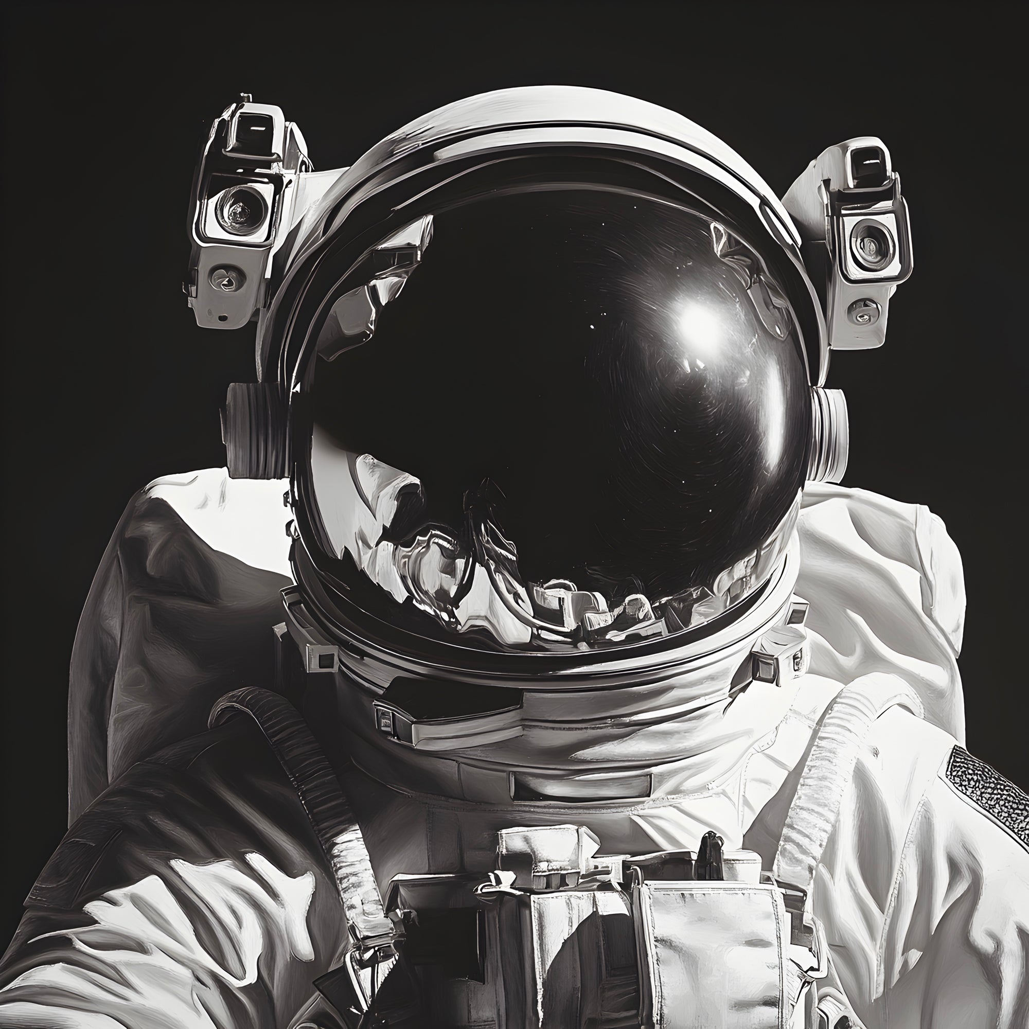 Tableau Espace Portrait Astronaute Noir et Blanc - Déco Murale Design - Fabulartz.fr 
