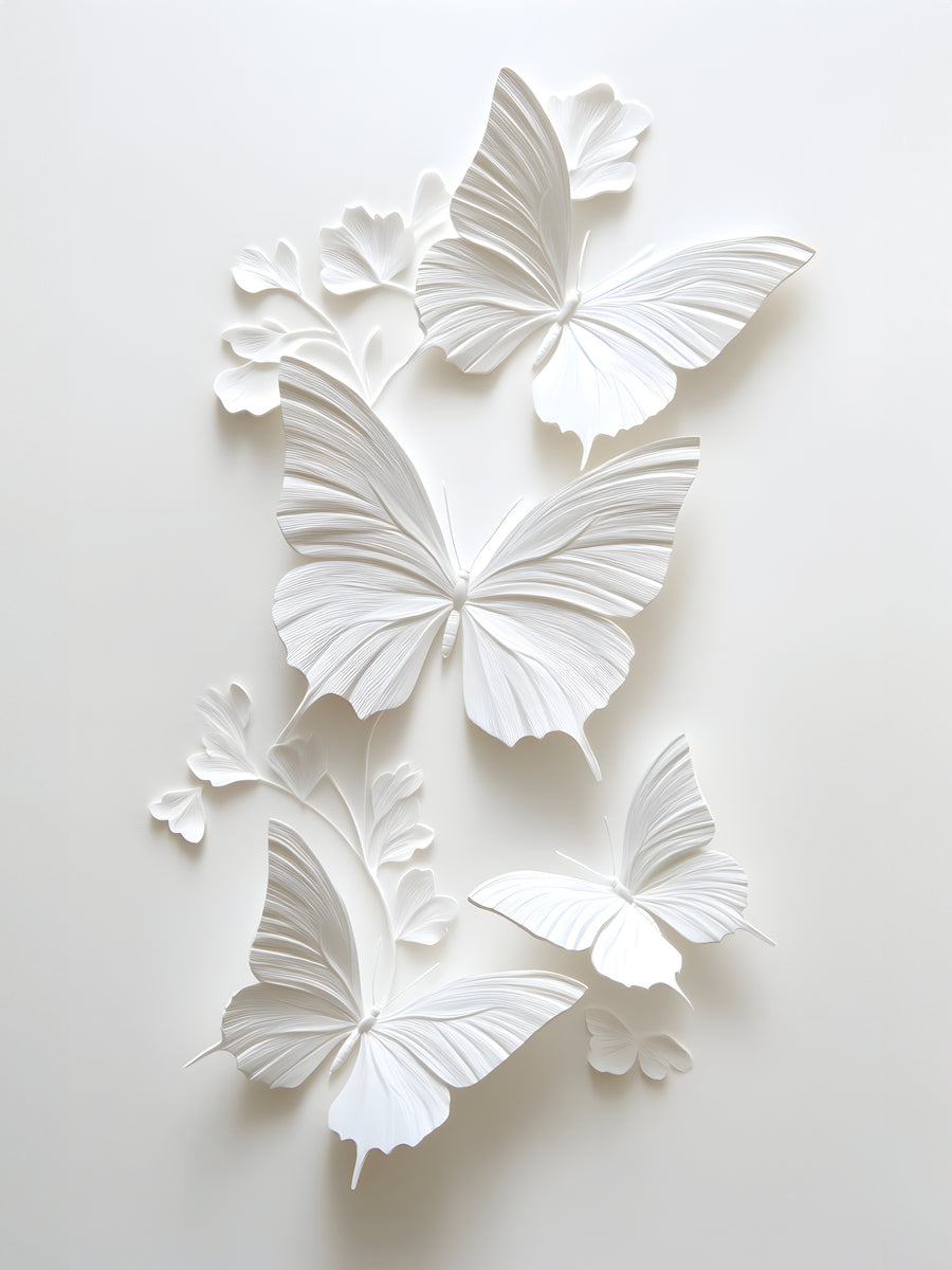 Tableau Papillon Blanc - Déco Murale Moderne