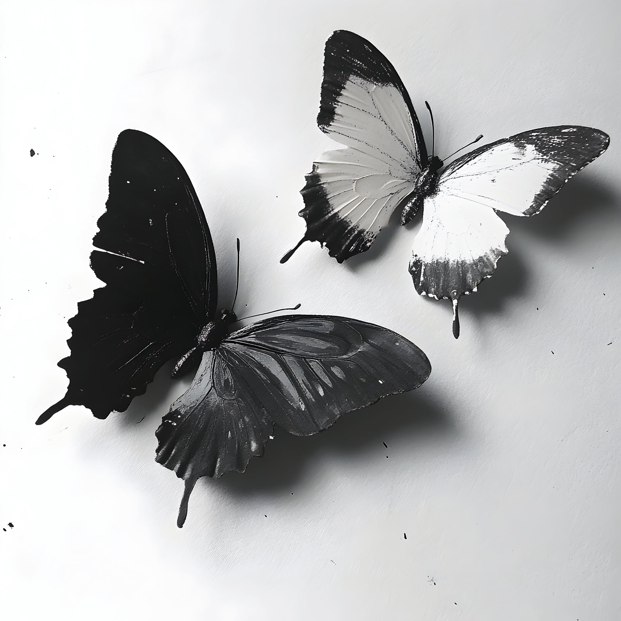 Tableau Papillons Noir et Blanc - Décoration Murale Élégante - Fabulartz.fr 