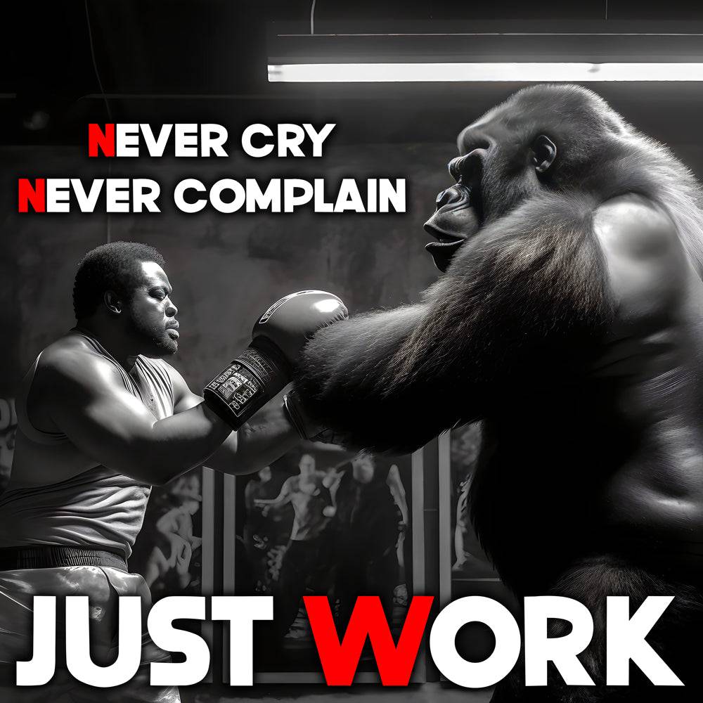 Just Work | Tableau Boxe Gorille Motivation - Fabulartz.fr 